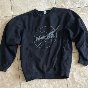 NASA logo black crew sweatshirt